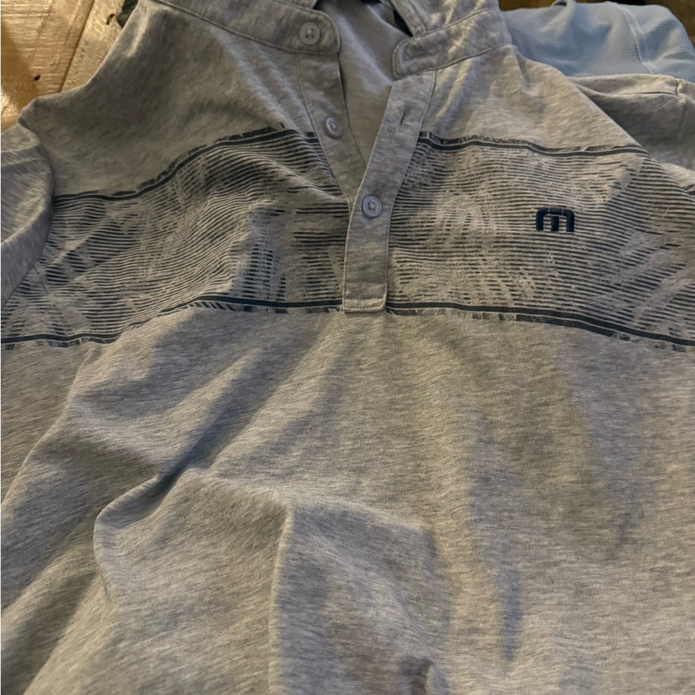 Travis Mathew Light Gray Polo Shirt
